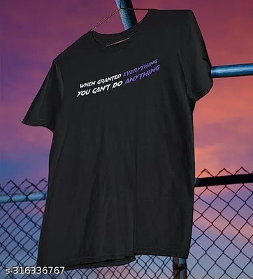 Z COLLECTION Typography Men Round Neck Black T-Shirt