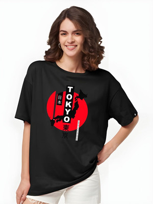 Moda Rapido Graphic Print Women Round Neck Maroon T-Shirt