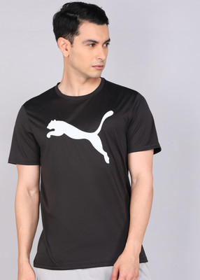 PUMA Solid Men Crew Neck Black T-Shirt