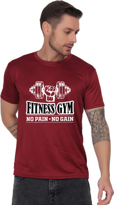 Sparrow sky Graphic Print Men Round Neck Maroon T-Shirt
