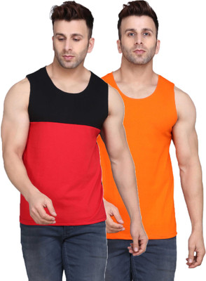 SLOWLORIS Solid Men Scoop Neck Multicolor T-Shirt