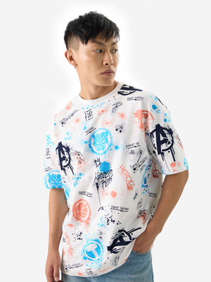 The Souled Store Graphic Print Men Round Neck White T-Shirt
