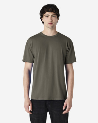 Gildan Solid Men Round Neck Grey T-Shirt