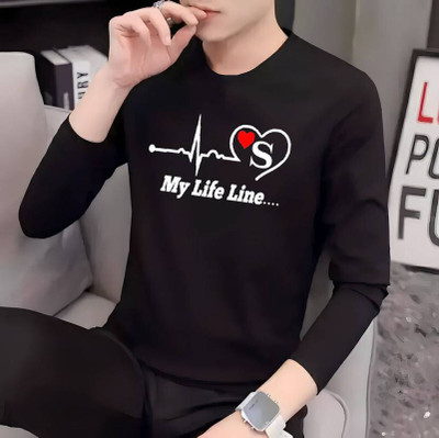 Shopaholic Printed, Typography Men Round Neck Black T-Shirt