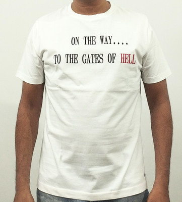 SEAMSLIIM Graphic Print Men Round Neck White T-Shirt