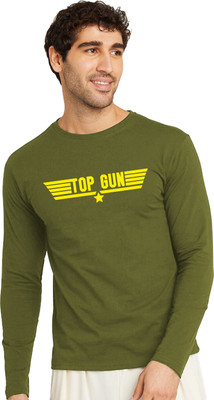 RULEDBYSUN Typography Men Round Neck Green T-Shirt