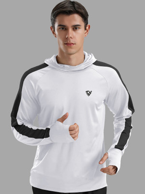 EyeBogler Solid Men High Neck White T-Shirt
