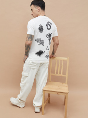 Fame Forever by Lifestyle Printed Men Round Neck White T-Shirt