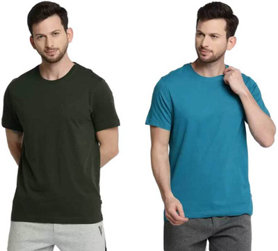 VAN HEUSEN Solid Men Round Neck Multicolor T-Shirt