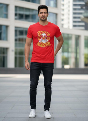 Stylewill Graphic Print Men Round Neck Red T-Shirt