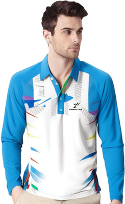 lookswala Printed Men Polo Neck Multicolor T-Shirt