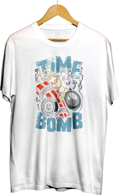 THE PRINT PLATTER Graphic Print Men Round Neck White T-Shirt