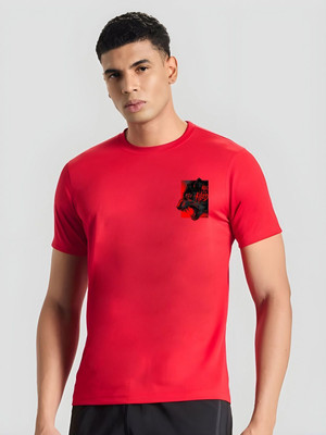 SZN Graphic Print Men Round Neck Red T-Shirt