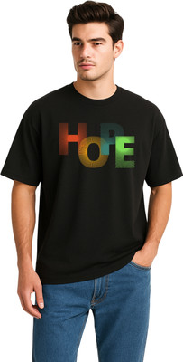 Be Collardo Printed Men Round Neck Black T-Shirt