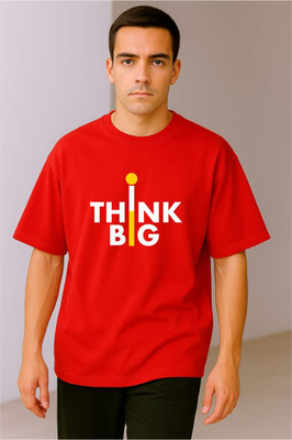 BLOSSOMTRADER Printed Men Round Neck Red T-Shirt