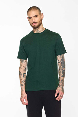 Snitch Solid Men Round Neck Dark Green T-Shirt