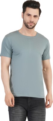 Virass Creation Solid Men Round Neck Grey T-Shirt