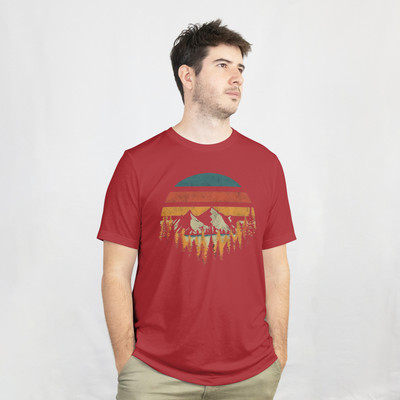 Arctica Graphic Print Men Round Neck Red T-Shirt