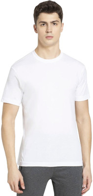 JOCKEY Solid Men Round Neck White T-Shirt