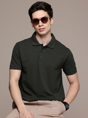 Moda Rapido Graphic Print Men Polo Neck Dark Green T-Shirt