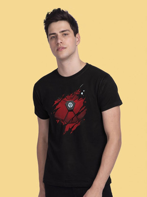 BEWAKOOF Printed Men Round Neck Black T-Shirt