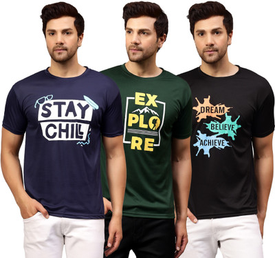 Garmin Printed Men Round Neck Multicolor T-Shirt