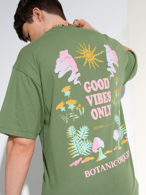 HIGHLANDER Printed Men Round Neck Green T-Shirt