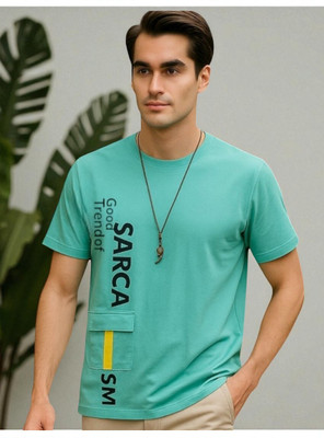 Teezler Printed Men Round Neck Green T-Shirt