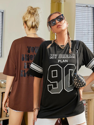 Christy World Printed Women Round Neck Multicolor T-Shirt