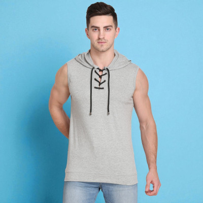 Faricon Trend Solid Men Round Neck Grey T-Shirt