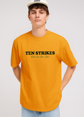 LitThreadz Printed Men Round Neck Yellow T-Shirt