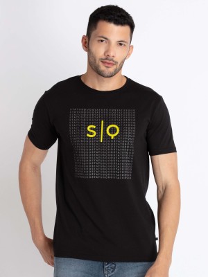 Status Quo Printed, Typography Men Round Neck Black T-Shirt