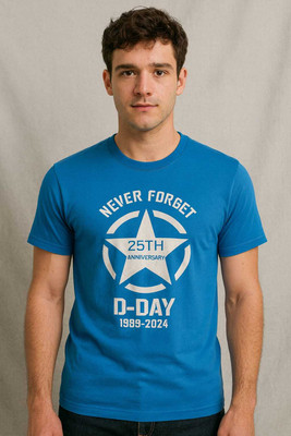 Be Fashionable Graphic Print Men Round Neck Blue T-Shirt