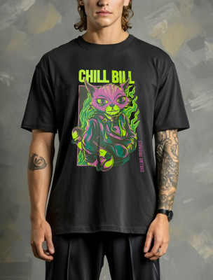 etsun Graphic Print Men Round Neck Black T-Shirt