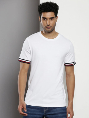 TOMMY HILFIGER Solid Men Crew Neck White T-Shirt