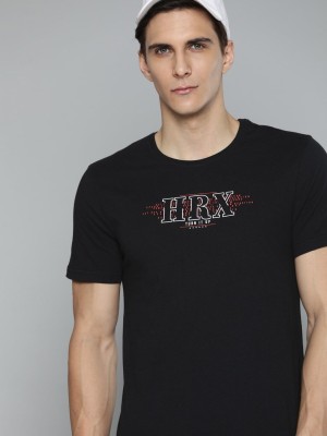 HRX by Hrithik Roshan Typography Men Round Neck Black T-Shirt