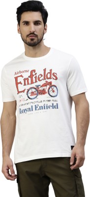 ROYAL ENFIELD Printed, Typography Men Round Neck White T-Shirt