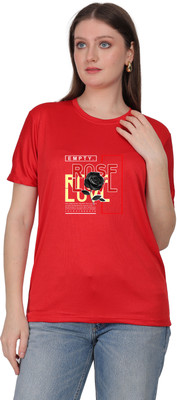 Chaitali Graphic Print Women Round Neck Red T-Shirt