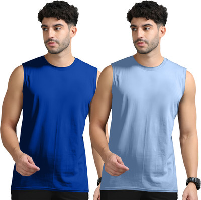 Jangoboy Solid Men Round Neck Dark Blue, Blue T-Shirt
