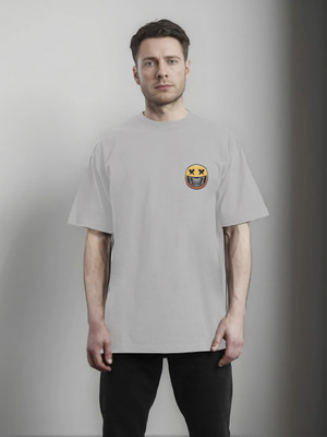 Moda Rapido Printed Men Round Neck Grey T-Shirt