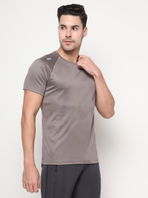 DIDA Sporty Men Round Neck Grey T-Shirt