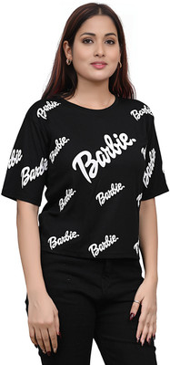 Yunic29 Casual Printed Women Black Top