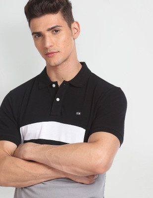 Arrow Sport Solid Men Polo Neck Multicolor T-Shirt