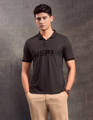 U.S. Polo Assn. Denim Co. Printed Men Polo Neck Blue T-Shirt