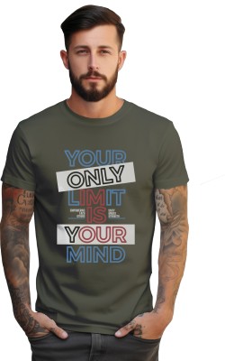 PeppyZone Graphic Print Men Round Neck Dark Green T-Shirt