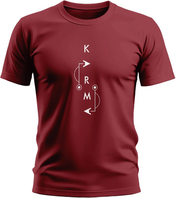 Warriorworld Printed Men Round Neck Maroon T-Shirt
