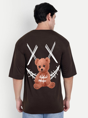 SCOTT FINCHER Graphic Print Men Round Neck Brown T-Shirt