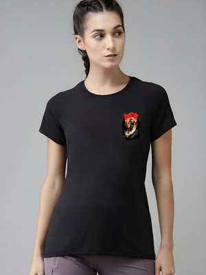 SZN Graphic Print Women Round Neck Black T-Shirt