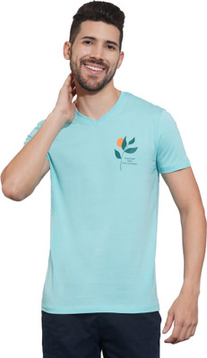 BEING HUMAN Solid Men Crew Neck Blue T-Shirt