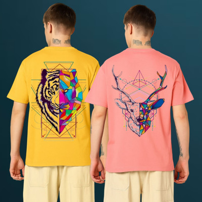 Kasendra Graphic Print Men Round Neck Multicolor T-Shirt